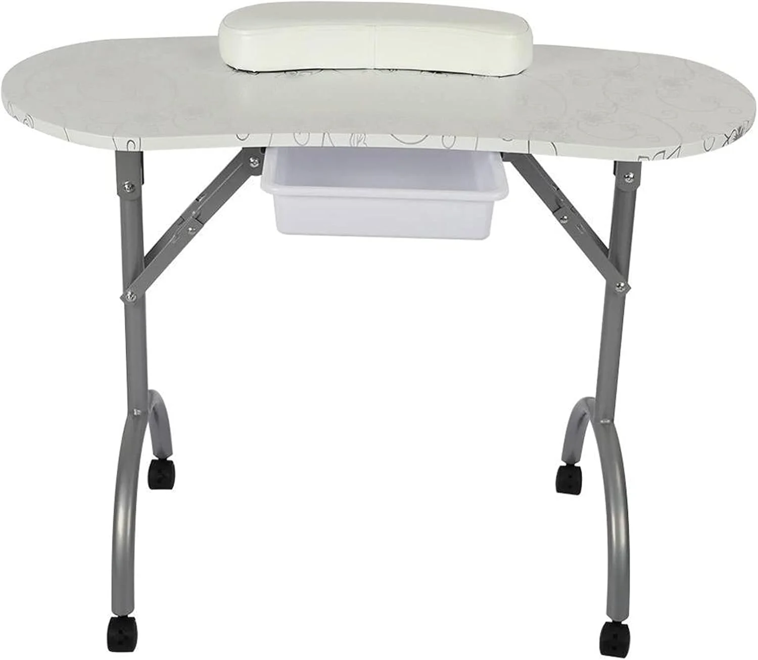 میز مانیکور قابل حمل تاشو با صفحه متراکم و کیف حمل (رنگ: سفید)