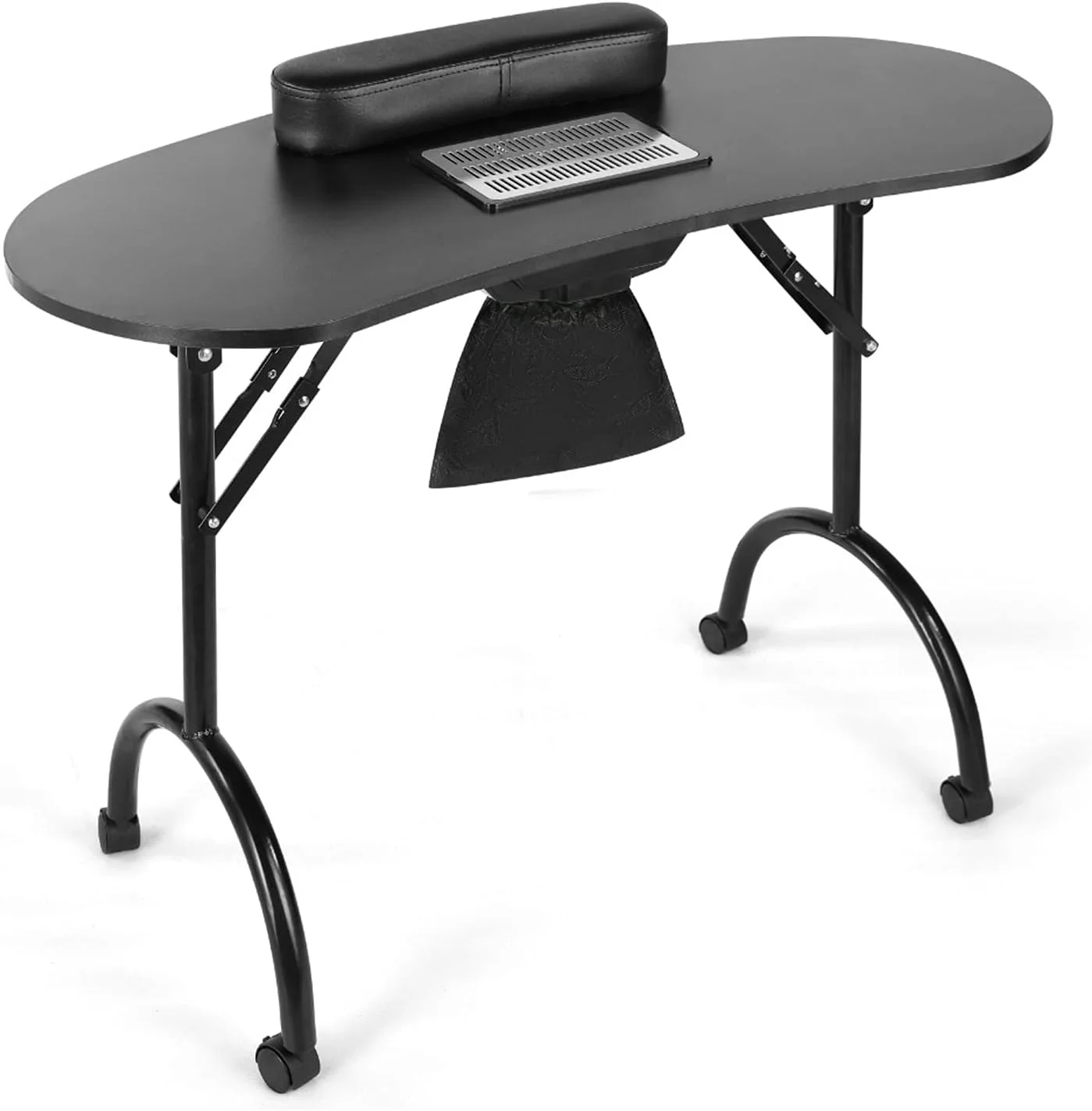 میز ناخن تاشو قابل حمل، میز ناخن چند منظوره تاشو MDF با جاروبرقی ناخن، مناسب برای اسپا خانگی و سالن های زیبایی