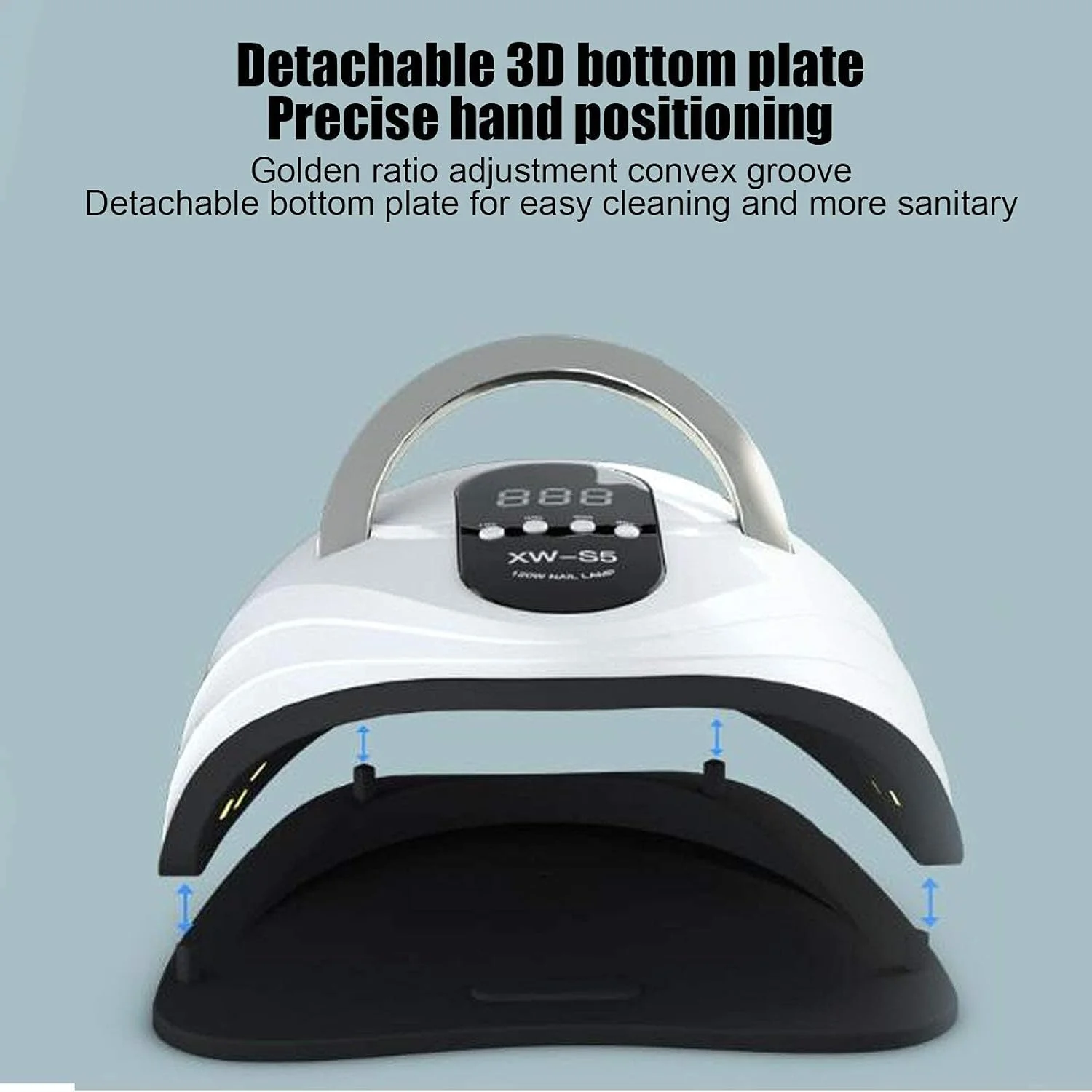 دستگاه خشک کن لاک ناخن 120 وات، نور حرفه ای خشک کن ناخن، تایمر هوشمند 10S، 30S، 60S، 99S، ابزار هنری مناسب استفاده در سالن های مانیکور و منزل (US)