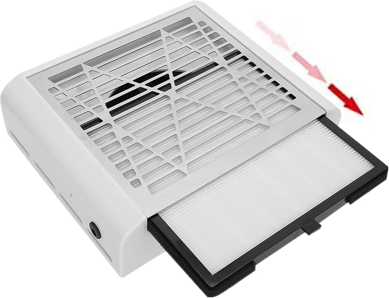 دستگاه جمع کننده گرد و غبار ناخن، 40 وات، تمیز کننده قدرتمند برقی ناخن، فیلتر برقی ناخن برای پولیش ناخن، دستگاه مانیکور برقی سالن ناخن با فیلتر قابل جابجایی (سفید)(آمریکا)