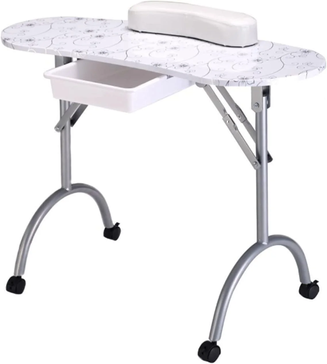 میز ناخن تاشو قابل حمل، میز مانیکور تاشو، میز مانیکور قابل حمل مناسب برای اسپا خانگی و سالن های زیبایی