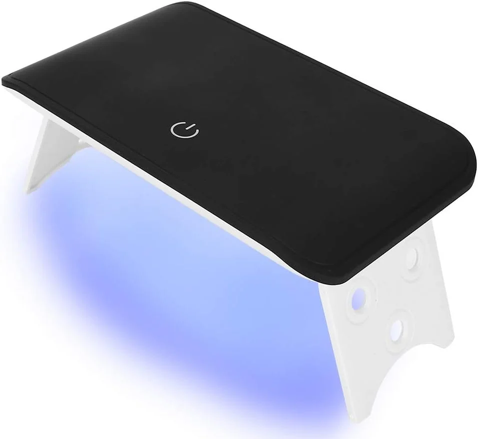 چراغ ناخن LED تاشو UV، خشک کن ناخن LED با نور UV قابل حمل 24 وات، چراغ کیورینگ برای لاک ژل ناخن انگشتان دست و پا با سنسور (مشکی)