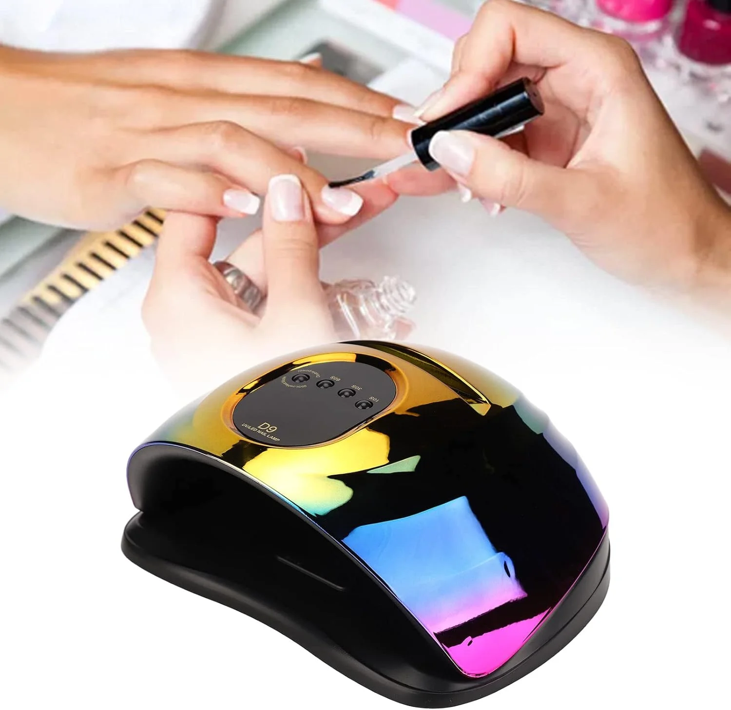 دستگاه خشک کن لاک ژل ناخن LED 150 وات، مناسب برای استفاده حرفه ای، دارای 3 تایمر