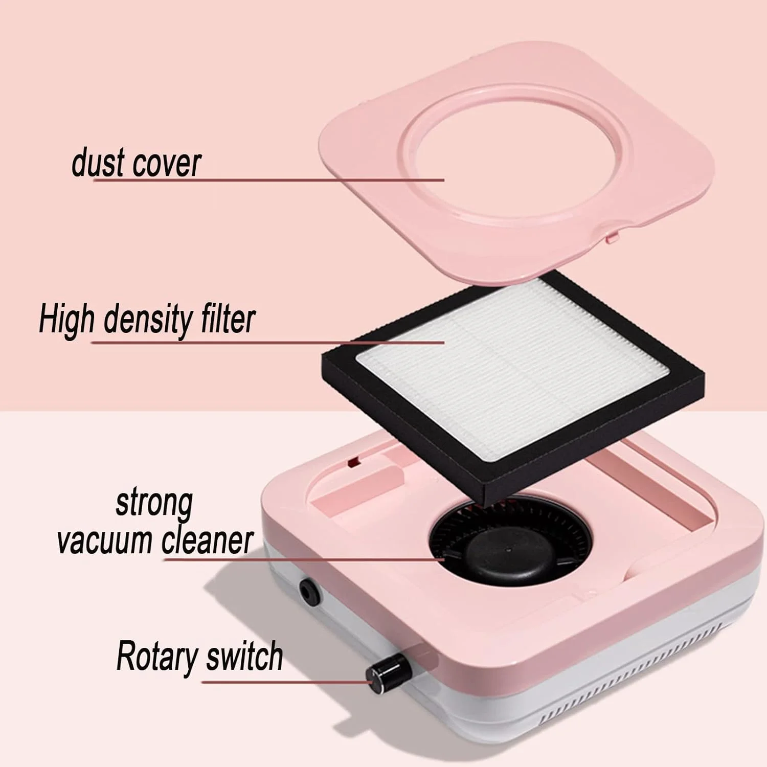 دستگاه جمع کننده گرد و غبار ناخن با فیلتر قابل استفاده مجدد، مکنده قدرتمند ناخن، فن 80 واتی با صدای کم، ابزار تمیز کننده برای کاشت ناخن های اکریلیک، پدیکور، استفاده در سالن منزل (صورتی) دستگاه جمع کننده گرد و غبار ناخن با فیلتر قابل استفاده مجدد، مکنده قدرتمند ناخن، فن 80 واتی با صدای کم، ابزار تمیز کننده برای کاشت ناخن های اکریلیک، پدیکور، استفاده در سالن منزل (صورتی)