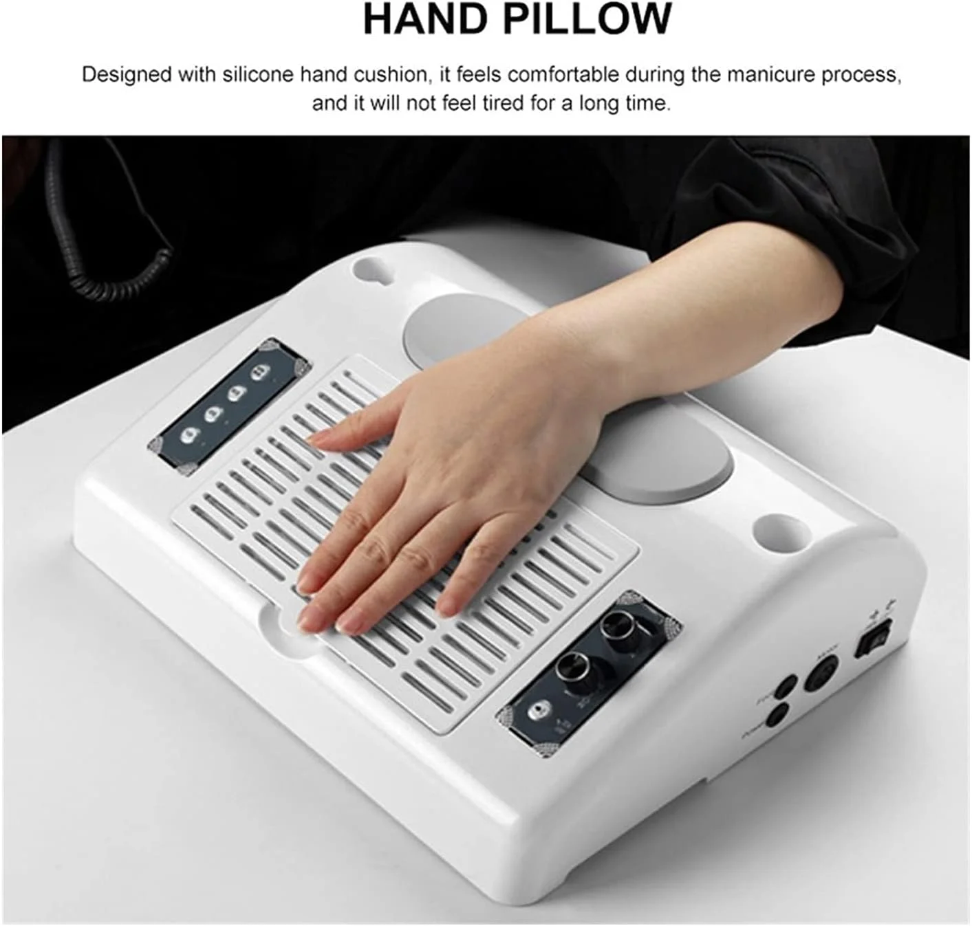 دستگاه چند منظوره 5 در 1 مانیکور شامل لامپ UV خشک کن ناخن، مکنده ناخن با فیلتر، دریل ناخن، چراغ مطالعه، تجهیزات طراحی ناخن برای مانیکور، فیلتر حرفه ای ناخن
