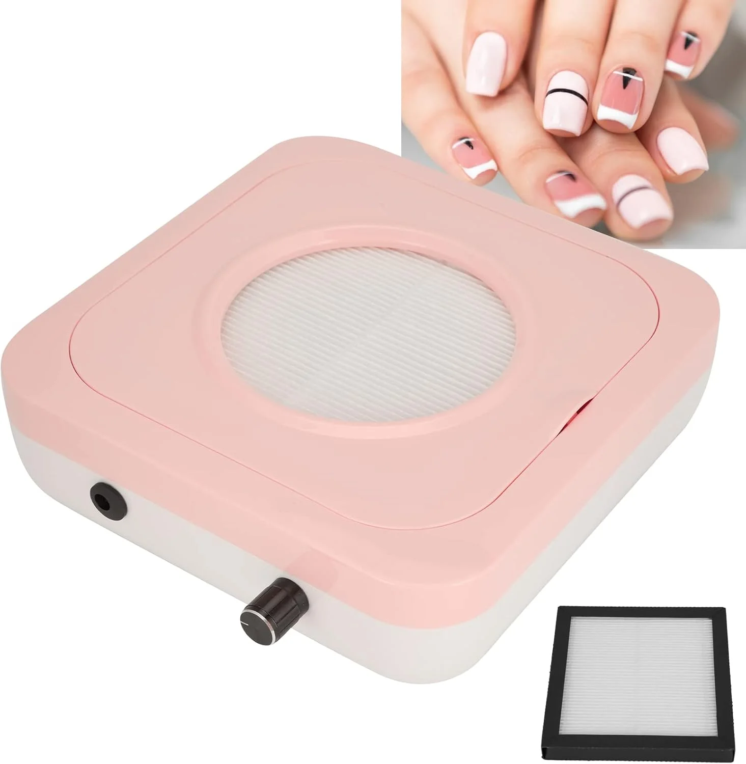 دستگاه جمع کننده گرد و غبار ناخن 80 وات، مکنده قوی برای تجهیزات سالن ناخن با فیلتر