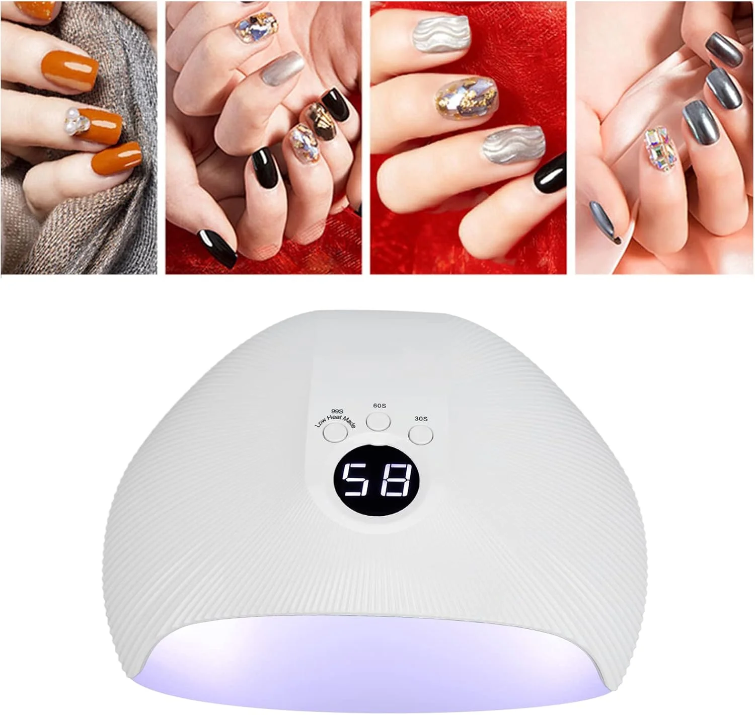 دستگاه خشک کن لاک ژل ناخن UV LED مدل 75 وات حرفه ای با سنسور اتوماتیک و صفحه نمایش LCD مناسب برای استفاده در منزل و سالن های ناخن