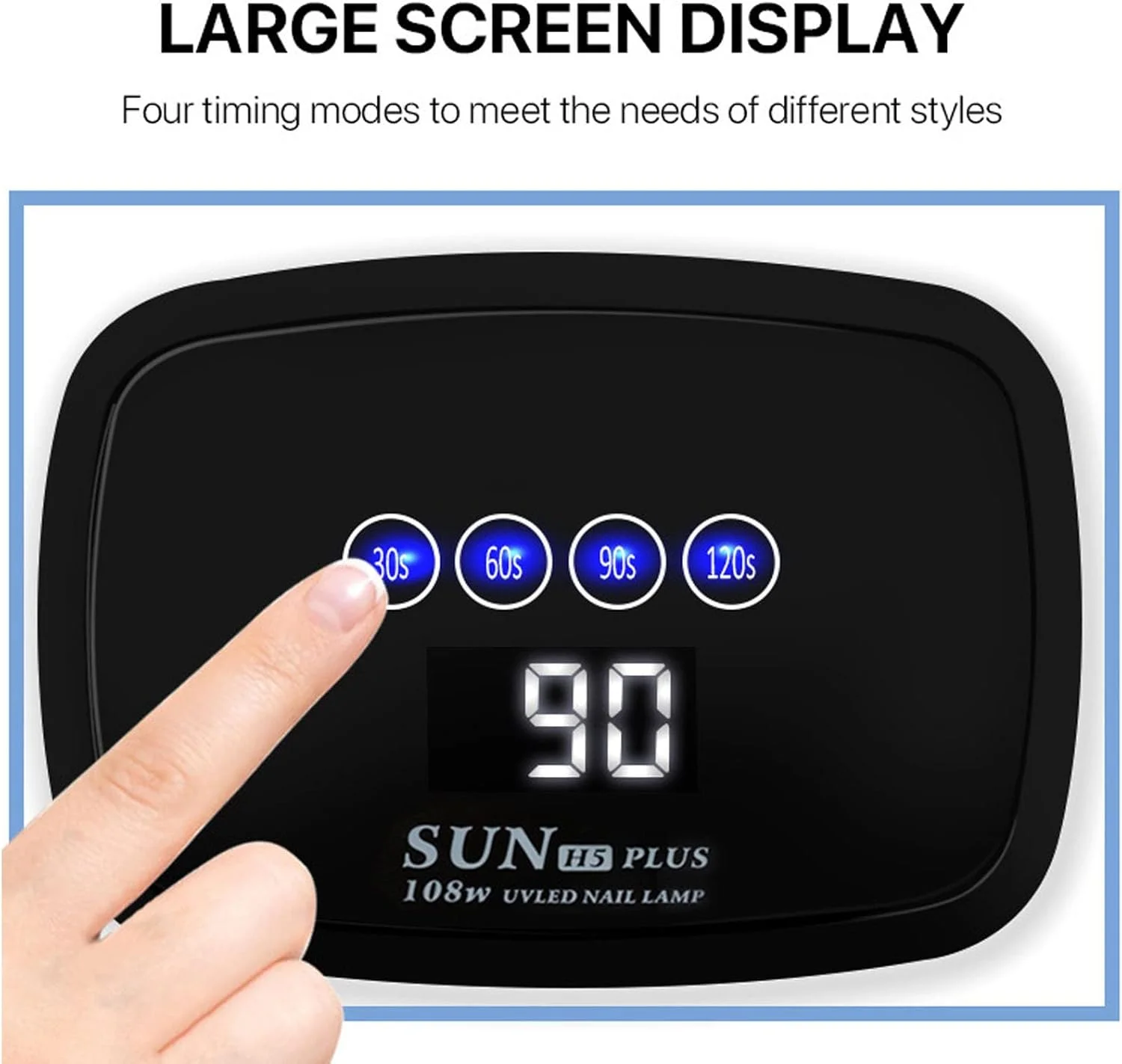 دستگاه خشک کن لاک ناخن 108 وات LED، دستگاه حرفه ای خشک کننده لاک با 4 تایمر و سنسور اتوماتیک