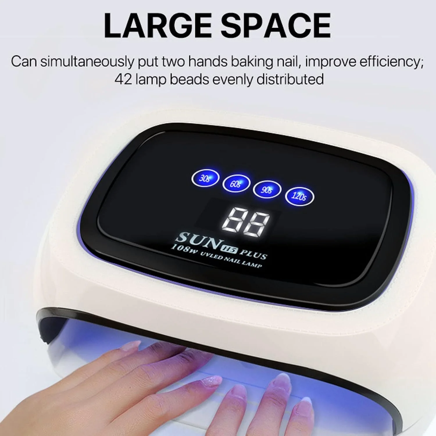 دستگاه خشک کن لاک ناخن 108 وات LED، دستگاه حرفه ای خشک کننده لاک با 4 تایمر و سنسور اتوماتیک