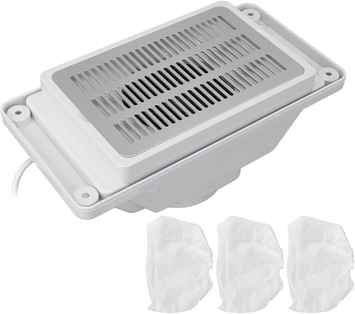 دستگاه جمع کننده گرد و غبار ناخن FUHULU، مکنده قدرتمند گرد و غبار ناخن برای ناخن های اکریلیک، ابزار مانیکور فن مکش تمیز کننده، سفید (دوشاخه ایالات متحده)