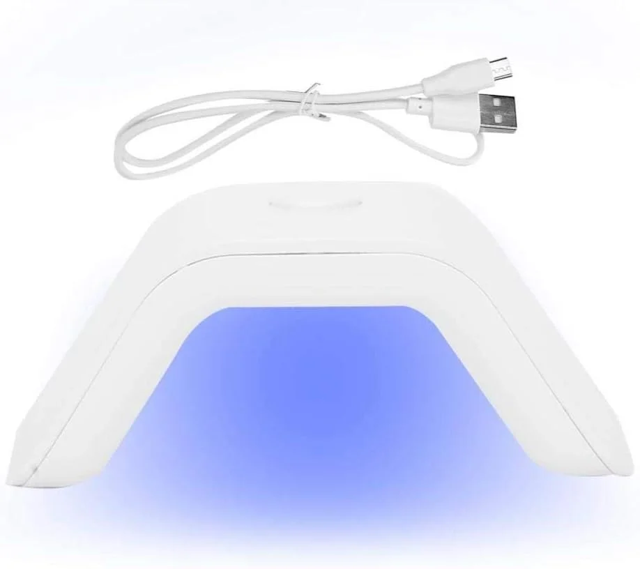 چراغ UV LED قابل حمل ناخن، خشک کن ناخن مینی USB LED 2 وات، چراغ تک انگشتی برای لاک ژل ناخن (سفید)