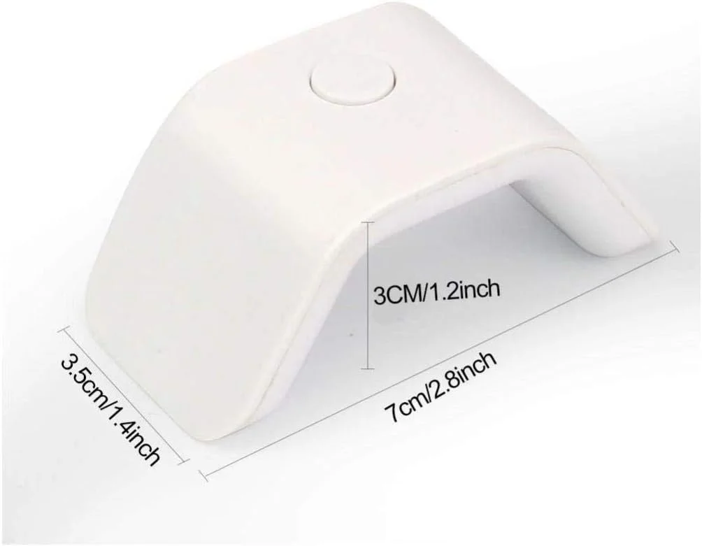 چراغ UV LED قابل حمل ناخن، خشک کن ناخن مینی USB LED 2 وات، چراغ تک انگشتی برای لاک ژل ناخن (سفید)