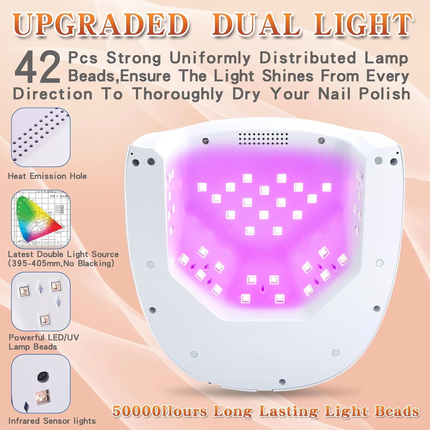 چراغ UV LED ناخن شارژی، چراغ UV بیسیم 96 وات برای ناخن با دسته، چراغ خشک کن حرفه ای برای ناخن های ژلی با 42 لامپ LED، چراغ ناخن با 4 تنظیم تایمر و صفحه لمسی LED برای خشک کردن لاک ژل چراغ UV LED ناخن شارژی، چراغ UV بیسیم 96 وات برای ناخن با دسته، چراغ خشک کن حرفه ای برای ناخن های ژلی با 42 لامپ LED، چراغ ناخن با 4 تنظیم تایمر و صفحه لمسی LED برای خشک کردن لاک ژل