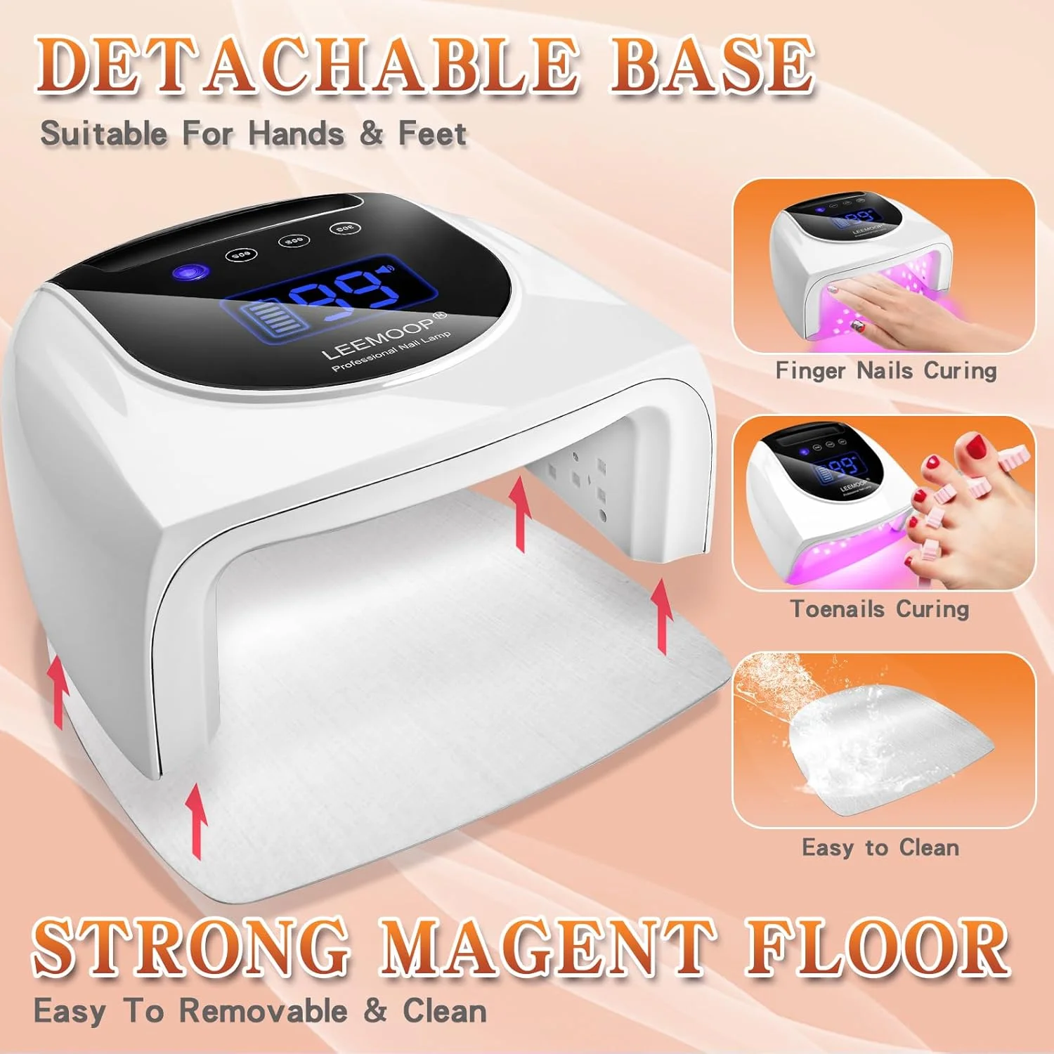 چراغ UV LED ناخن شارژی، چراغ UV بیسیم 96 وات برای ناخن با دسته، چراغ خشک کن حرفه ای برای ناخن های ژلی با 42 لامپ LED، چراغ ناخن با 4 تنظیم تایمر و صفحه لمسی LED برای خشک کردن لاک ژل چراغ UV LED ناخن شارژی، چراغ UV بیسیم 96 وات برای ناخن با دسته، چراغ خشک کن حرفه ای برای ناخن های ژلی با 42 لامپ LED، چراغ ناخن با 4 تنظیم تایمر و صفحه لمسی LED برای خشک کردن لاک ژل