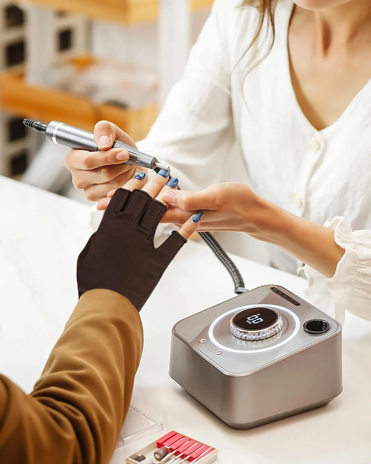 دستکش های محافظ UV MoHern برای ناخن، 4 جفت دستکش محافظ UV بدون انگشت برای مانیکور ژلی، محافظت از دست ها در برابر اشعه UV