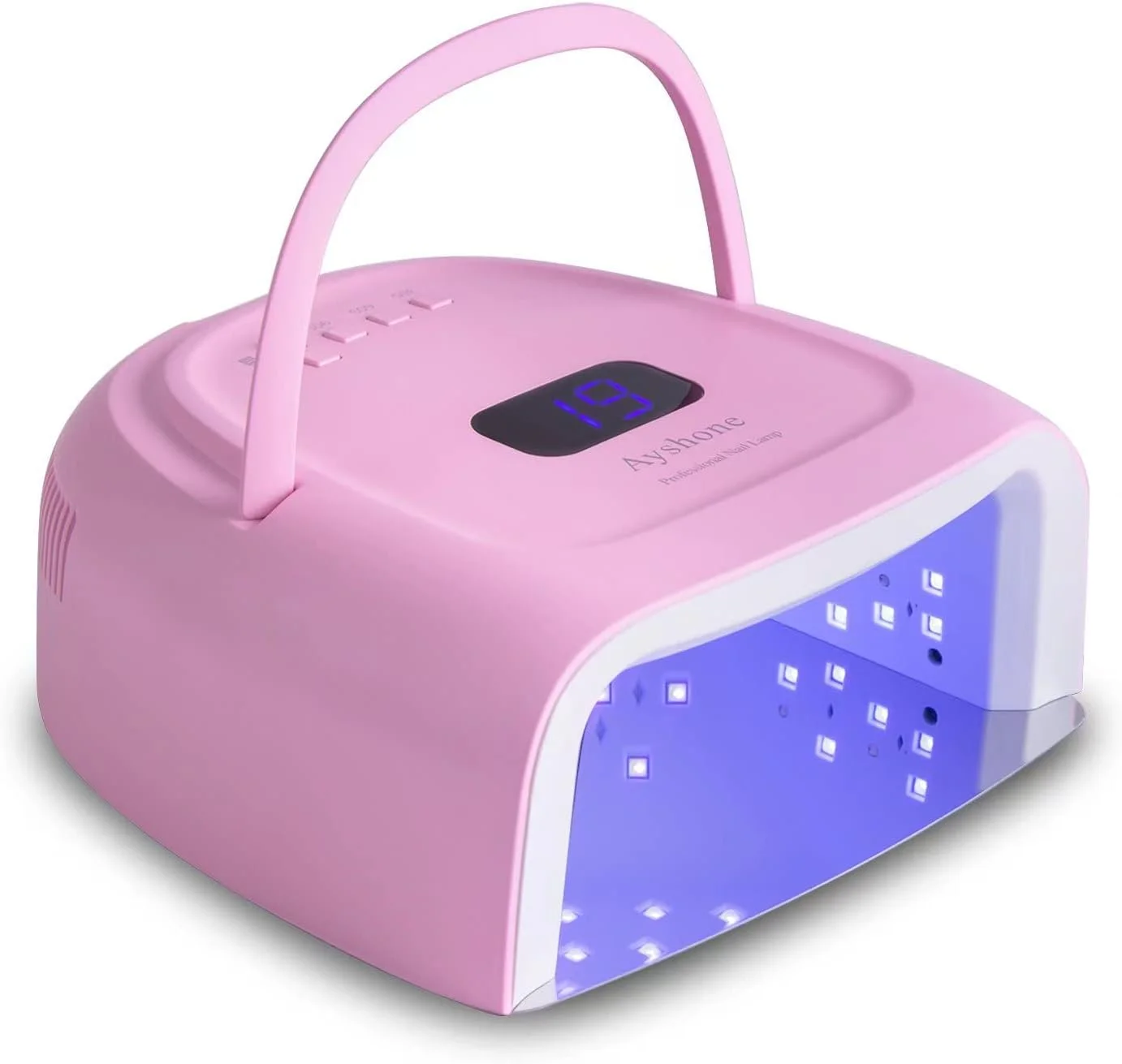 دستگاه خشک کن لاک ژل LED شارژی، 60 وات، بدون سیم، دارای دستگیره و صفحه نمایش LCD