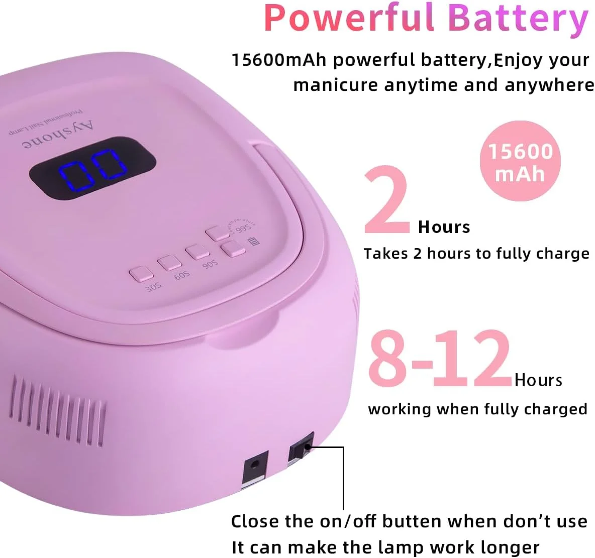 دستگاه خشک کن لاک ژل LED شارژی، 60 وات، بدون سیم، دارای دستگیره و صفحه نمایش LCD دستگاه خشک کن لاک ژل LED شارژی، 60 وات، بدون سیم، دارای دستگیره و صفحه نمایش LCD