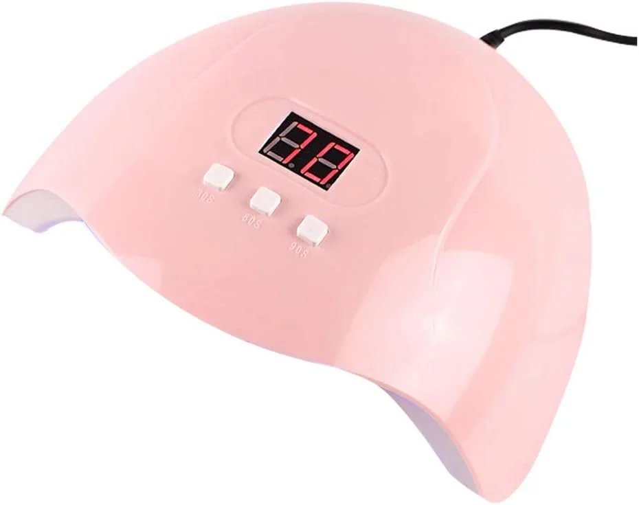 دستگاه خشک کن لاک ناخن، چراغ ژلی، هنر طراحی ناخن، ژل ۵۴ وات LED به همراه کیف ابزار (صورتی، تک سایز)