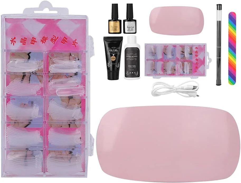 ست لاک ژل ناخن، دستگاه خشک کن ناخن 8 عددی مناسب استفاده خانگی، DIY، بانوان، دختران، مبتدیان و سالن (قهوه ای)