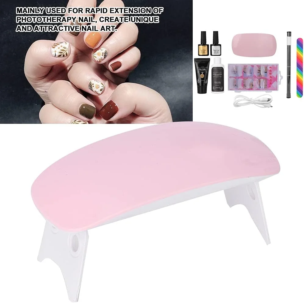 ست لاک ژل ناخن، دستگاه خشک کن ناخن 8 عددی مناسب استفاده خانگی، DIY، بانوان، دختران، مبتدیان و سالن (قهوه ای)