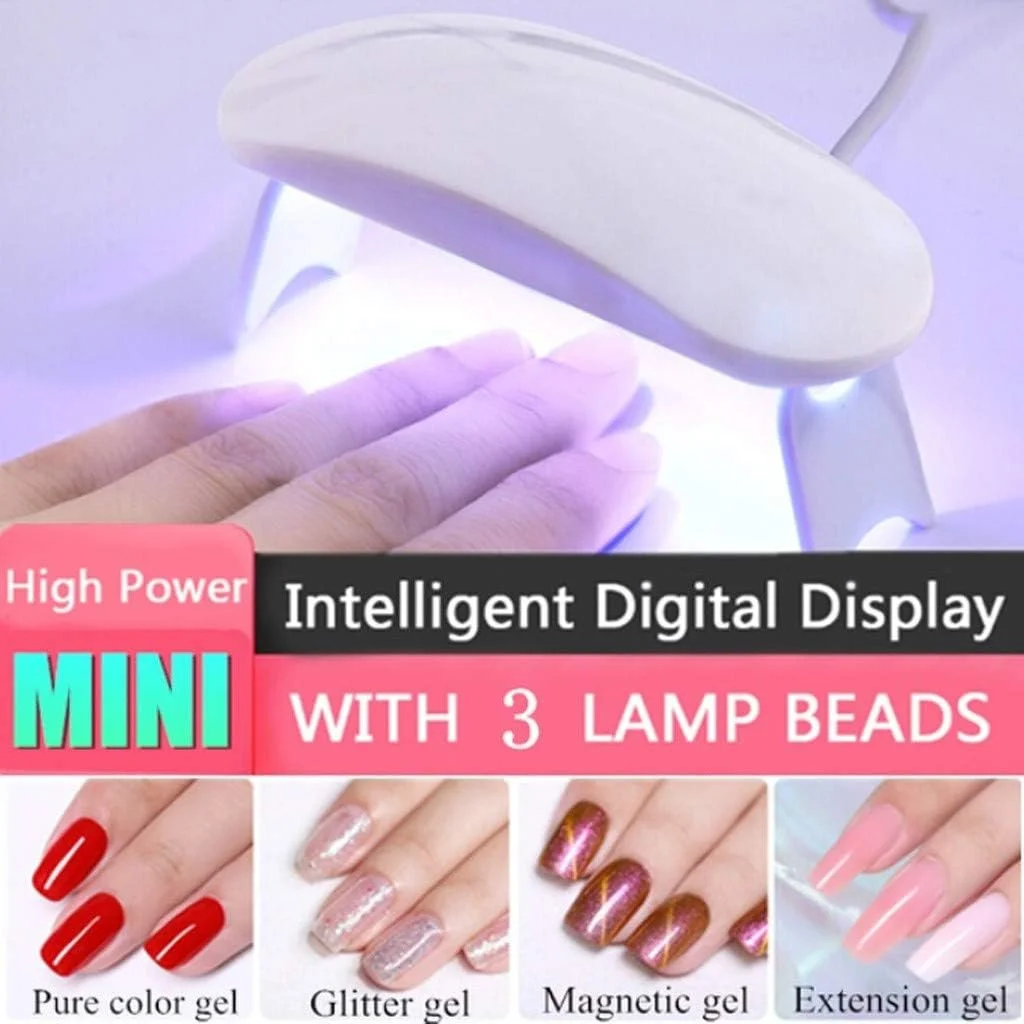 دستگاه خشک کن لاک ناخن LED اتوماتیک با سنسور، مناسب برای انواع لاک ژل (سفید، تک سایز)