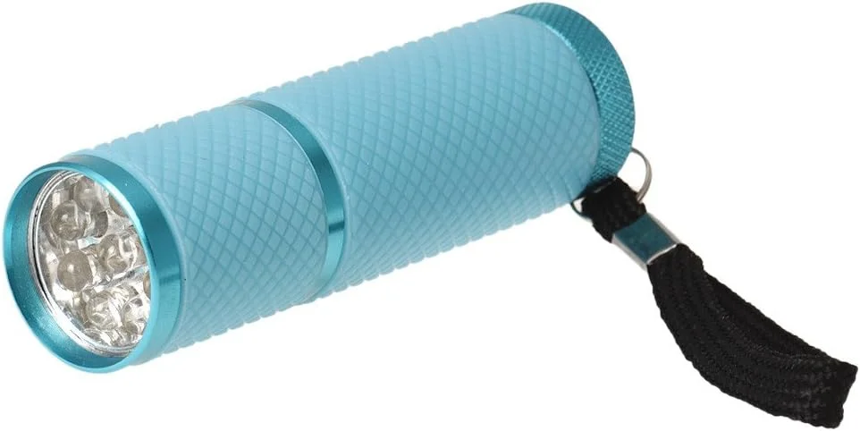 چراغ قوه کوچک LED UV ناخن برای ژل ناخن، 9 LED قابل حمل، دستگاه خشک کن ناخن، ابزار طراحی ناخن، نور UV با مهر ناخن فرانسوی