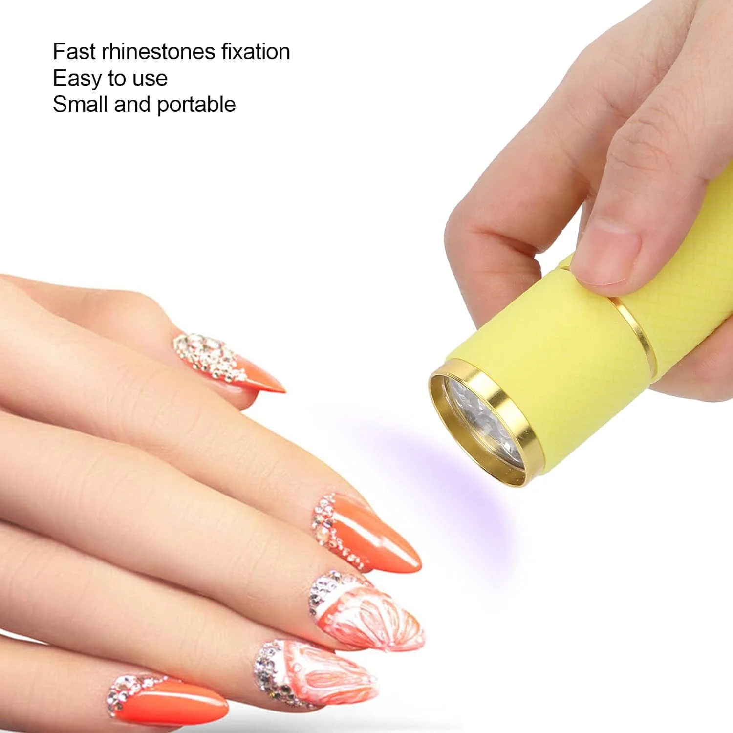 خشک کن ناخن LED، مقاوم در برابر سایش، پایدار، شیک، چراغ قوه ناخن برای تثبیت نگین (زرد) خشک کن ناخن LED، مقاوم در برابر سایش، پایدار، شیک، چراغ قوه ناخن برای تثبیت نگین (زرد)
