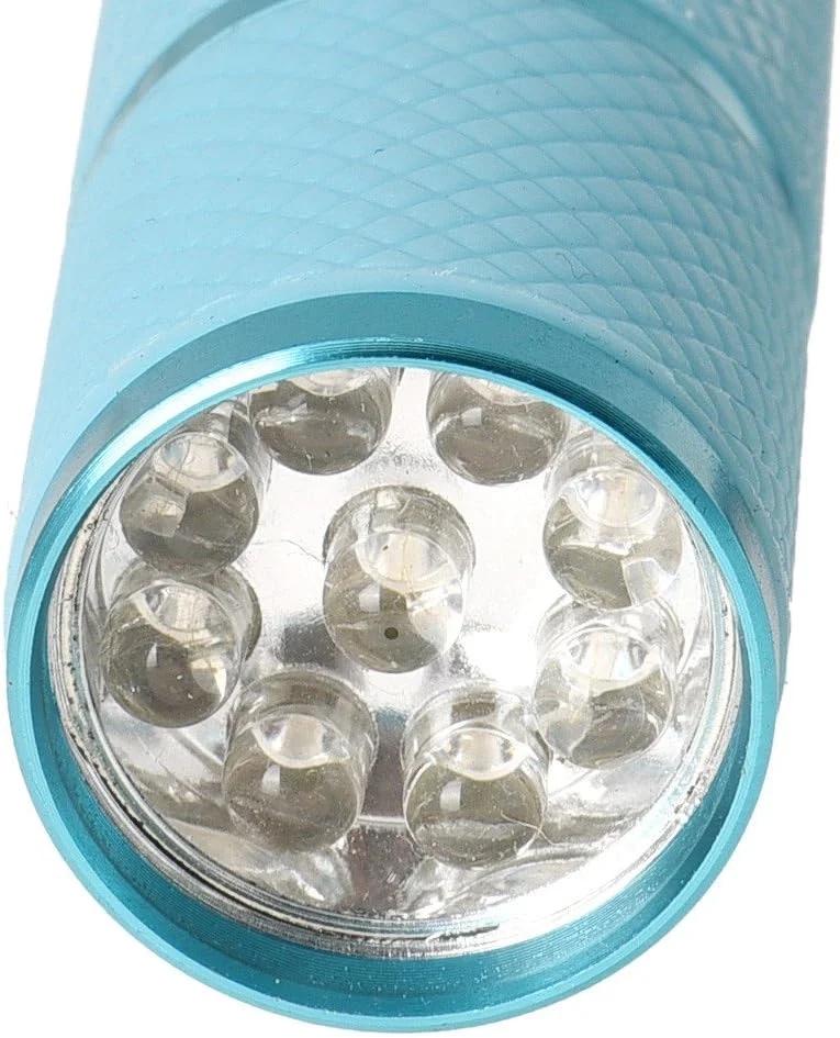 چراغ قوه کوچک LED UV ناخن برای ژل ناخن، 9 LED قابل حمل، دستگاه خشک کن ناخن، ابزار طراحی ناخن، نور UV با مهر ناخن فرانسوی