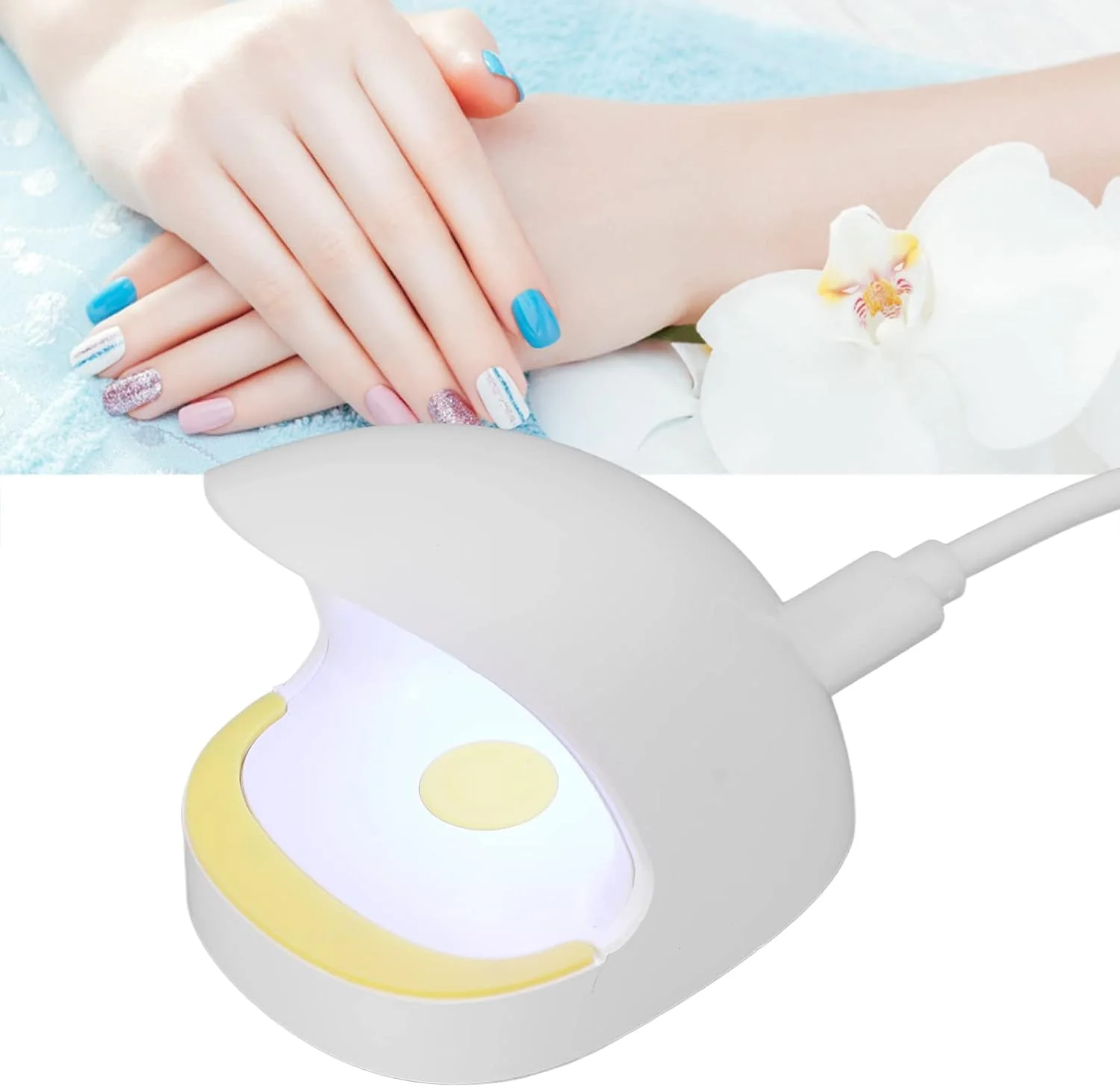 چراغ مراقبت از ناخن، چراغ ال ای دی یو وی ناخن 365 نانومتر 395 نانومتر سفید 6 وات رابط تایپ سی با نورپردازی 360 درجه برای مبتدیان مانیکور چراغ مراقبت از ناخن، چراغ ال ای دی یو وی ناخن 365 نانومتر 395 نانومتر سفید 6 وات رابط تایپ سی با نورپردازی 360 درجه برای مبتدیان مانیکور