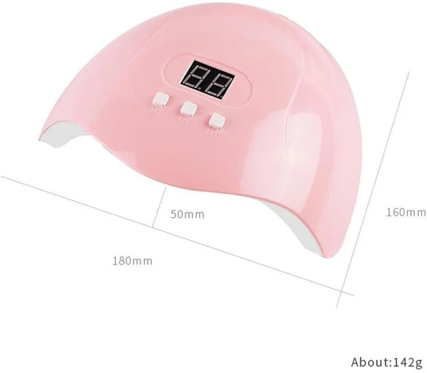 دستگاه خشک کن لاک ژل ناخن LED UV، 24 وات، دارای عملکرد حرارت کم، خشک کننده 5 ناخن انگشت دست یا پا به طور همزمان، مناسب برای استفاده در سالن و منزل، دستگاه خشک کن لاک ژل (54 وات)