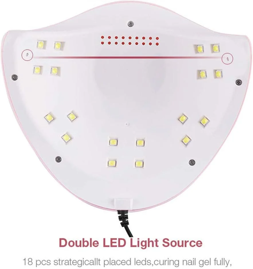 دستگاه خشک کن لاک ژل ناخن LED UV، 24 وات، دارای عملکرد حرارت کم، خشک کننده 5 ناخن انگشت دست یا پا به طور همزمان، مناسب برای استفاده در سالن و منزل، دستگاه خشک کن لاک ژل (54 وات)