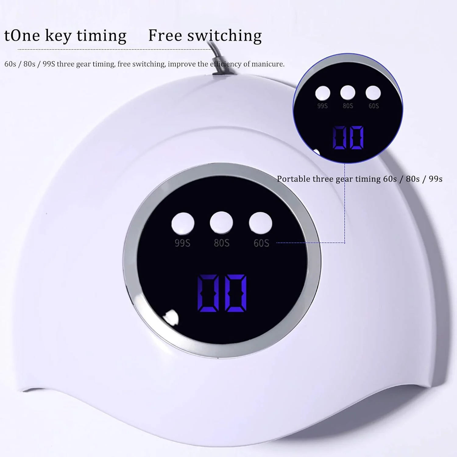 دستگاه خشک کن لاک ناخن UV LED، 54 وات، قابل حمل، خشک کننده سریع لاک ژل برای استفاده حرفه ای در خانه، مدرسه و اداره