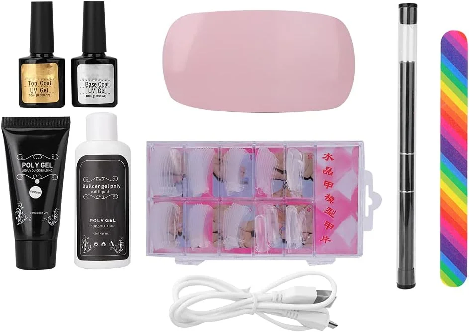 ست لاک ژل ناخن، دستگاه خشک کن لاک ناخن 8 عددی مناسب استفاده خانگی، DIY، بانوان، دختران، مبتدیان و سالن (شفاف)