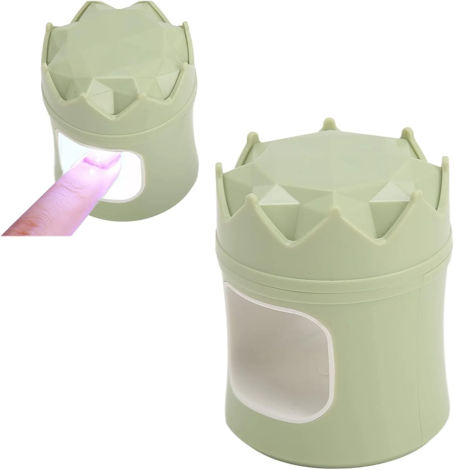 دستگاه خشک کن لاک ژل ناخن، خشک کننده سریع لاک ناخن با منبع نور دوگانه و 6 عدد چیپ نوری برای استفاده خانگی (سبز)