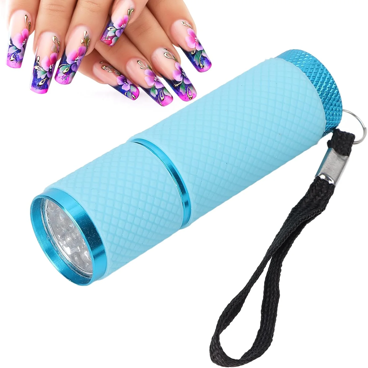 خشک کن ناخن LED، چراغ قوه ناخن شیک و مقاوم در برابر سایش برای تثبیت نگین (آبی)