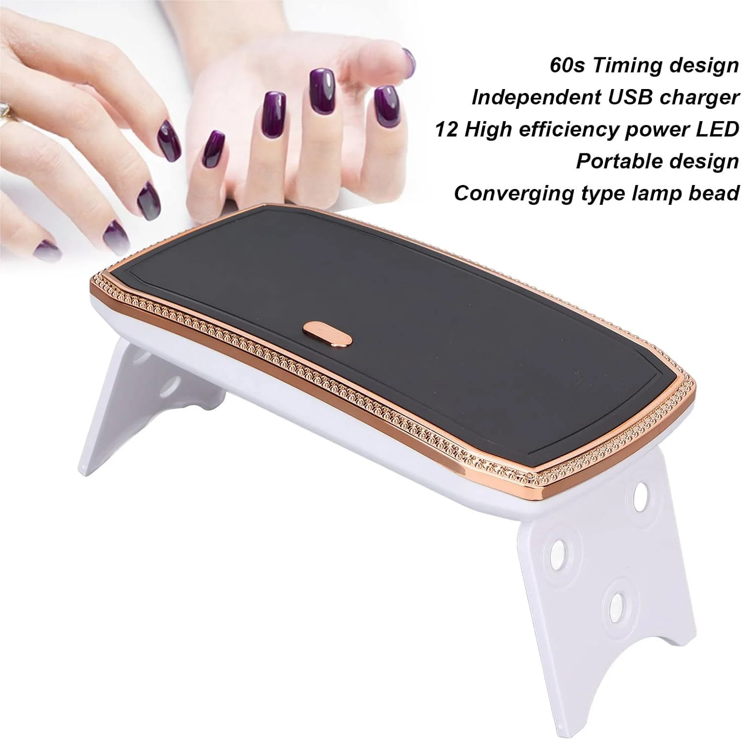چراغ UV، شارژر USB چراغ LED قابل حمل ناخن 36 وات تایمر 60 ثانیه مناسب برای استفاده مبتدیان در منزل