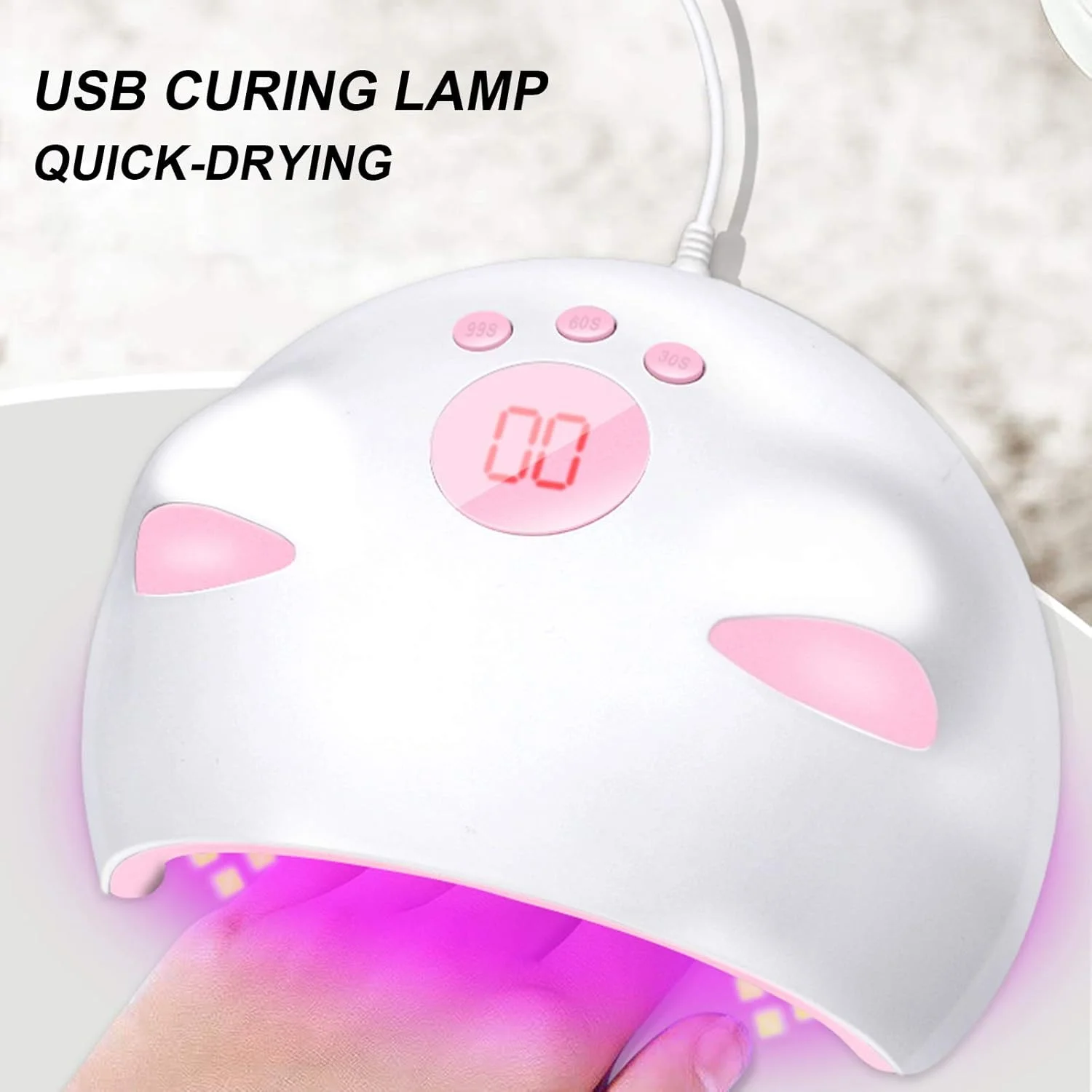 دستگاه خشک کن ناخن، لامپ خشک کن ناخن LED UV 36 وات Fawoonu، لامپ خشک کننده USB با سنسور، نمایشگر دیجیتال، 3 تنظیم تایمر، خشک کردن سریع