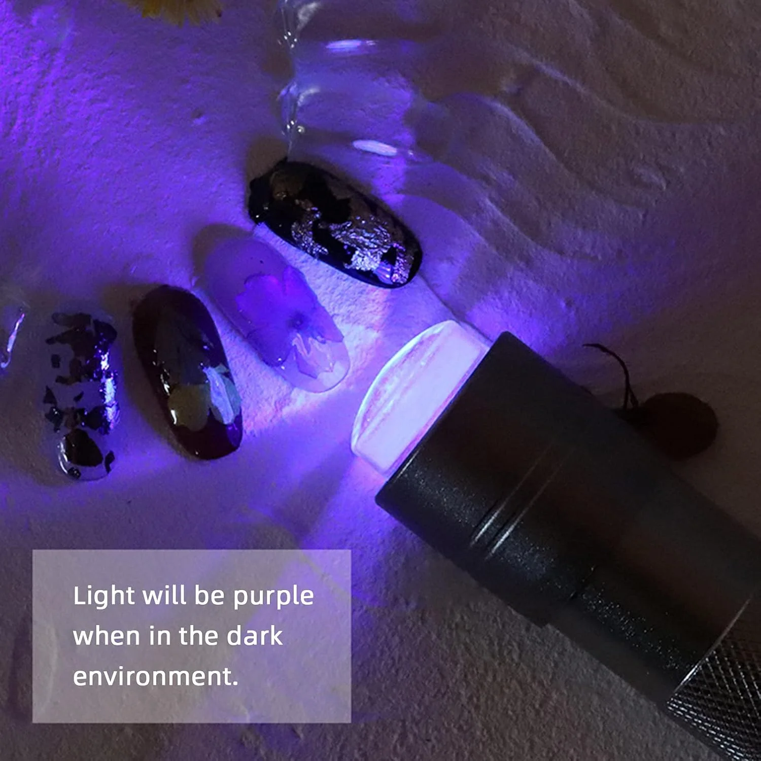 چراغ قوه مینیاتوری موریلیان برای خشک کردن ژل یو وی ال ای دی، چراغ دستی ناخن قابل شارژ USB با سر سیلیکونی و دسته ضد لغزش