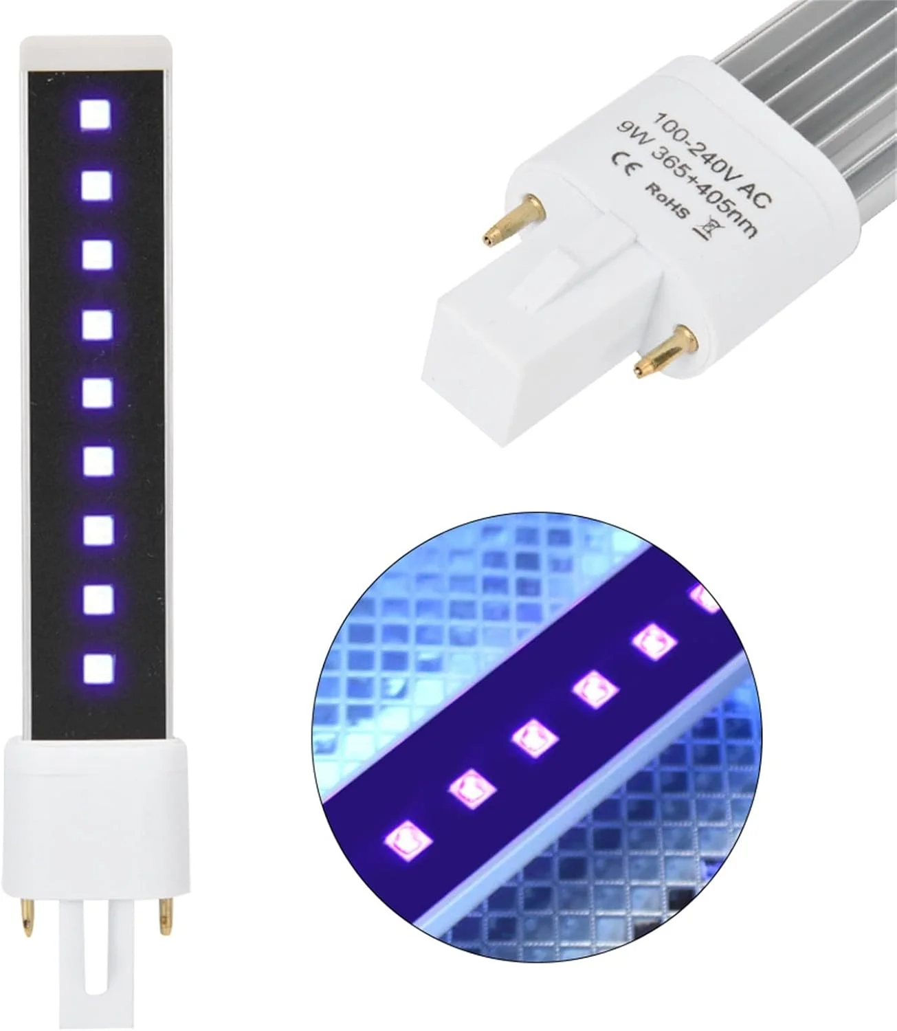 لامپ خشک کن ناخن، مجموعه لامپ ژل 365 405 نانومتر، لامپ جایگزین تیوب نوری خشک کن ژل ناخن، نور فرابنفش برای ناخن