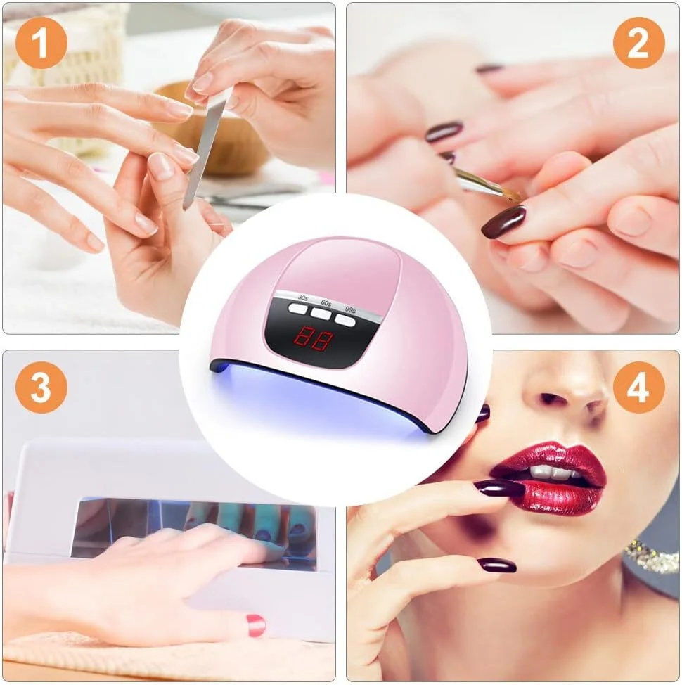 دستگاه خشک کن ناخن، چراغ UV 54 واتی Irovami، دستگاه کوچک خشک کن ناخن برای مانیکور ناخن، دستگاه زمان بندی ژل UV