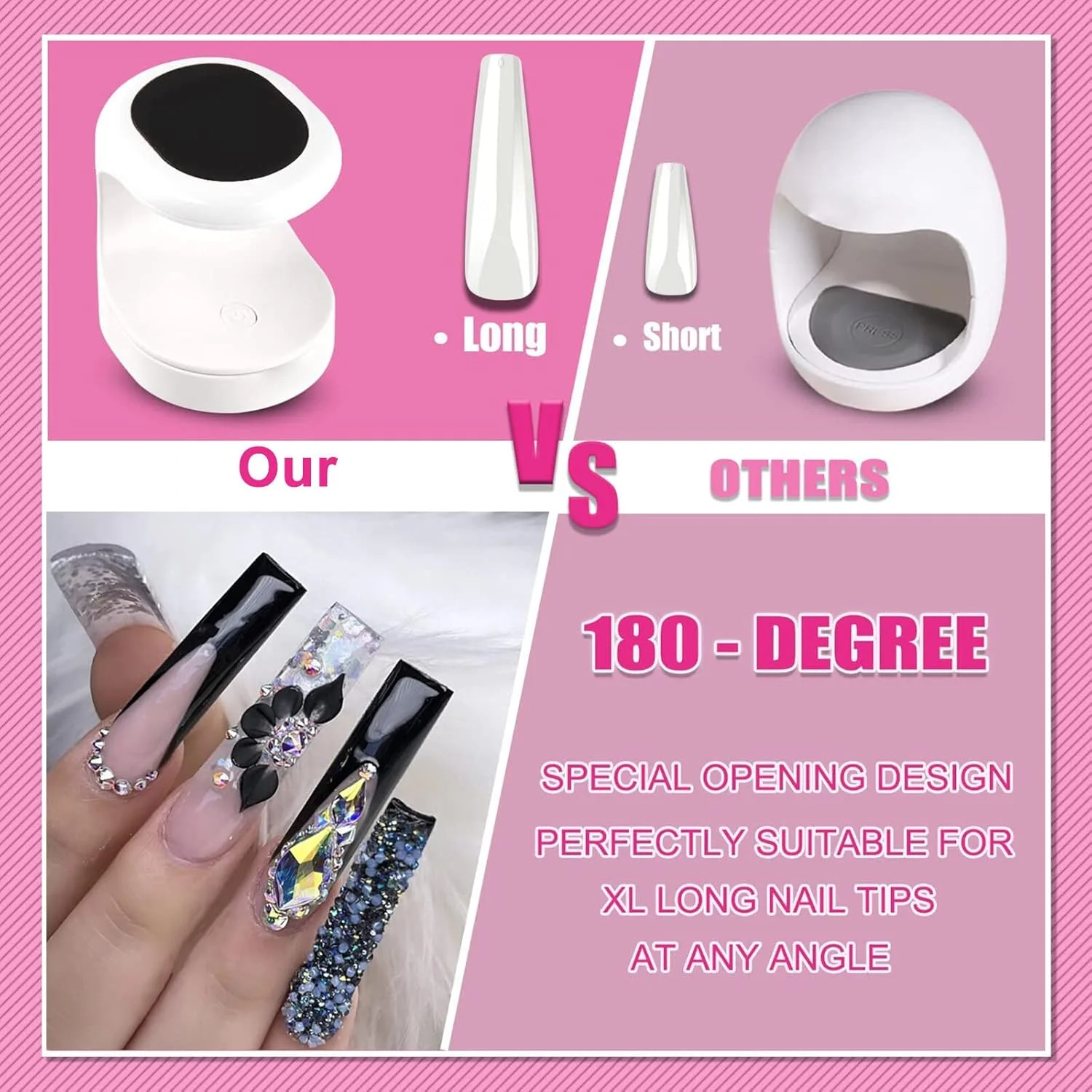 دستگاه خشک کن ناخن Fawoonu، مینی لامپ UV Irovami، دستگاه خشک کن لاک ژل UV LED، ابزار طراحی ناخن