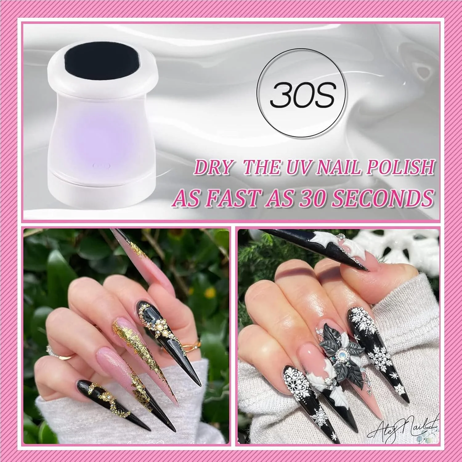 دستگاه خشک کن ناخن Fawoonu، مینی لامپ UV Irovami، دستگاه خشک کن لاک ژل UV LED، ابزار طراحی ناخن