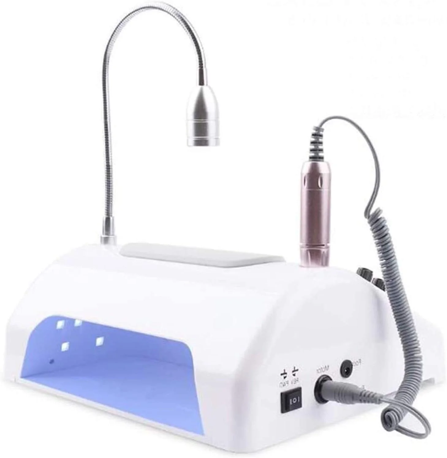 دستگاه سوهان برقی ناخن 5 در 1 WERTYG، دستگاه سوهان برقی حرفه ای ناخن، با لامپ خشک کن LED ناخن با حسگر خودکار، ست پدیکور برقی، برای دستگاه پولیش ژل ناخن اکریلیک