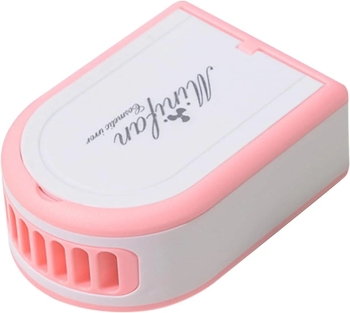 فن برقی Fawoonu، فن خشک کن مژه Irovami، فن مینی قابل حمل USB، فن خنک کننده تهویه مطبوع برقی دستی با آینه برای چسب مژه و اکستنشن مژه