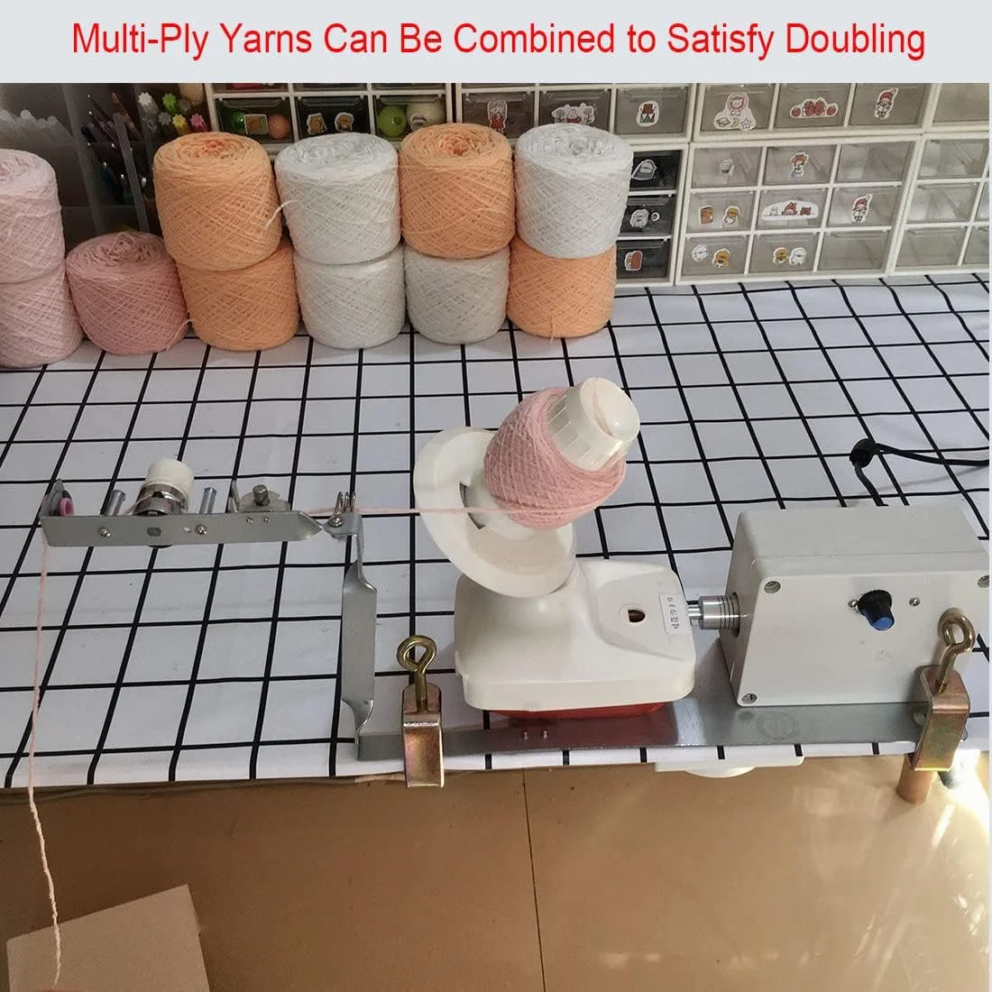 دستگاه برقی نخ پیچی، ابزار دوخت توپ پشمی، حداکثر ظرفیت 500 گرم، سرعت قابل تنظیم، ترکیب نخ چند لایه، مناسب برای نخ کتان، پشم و ابریشم