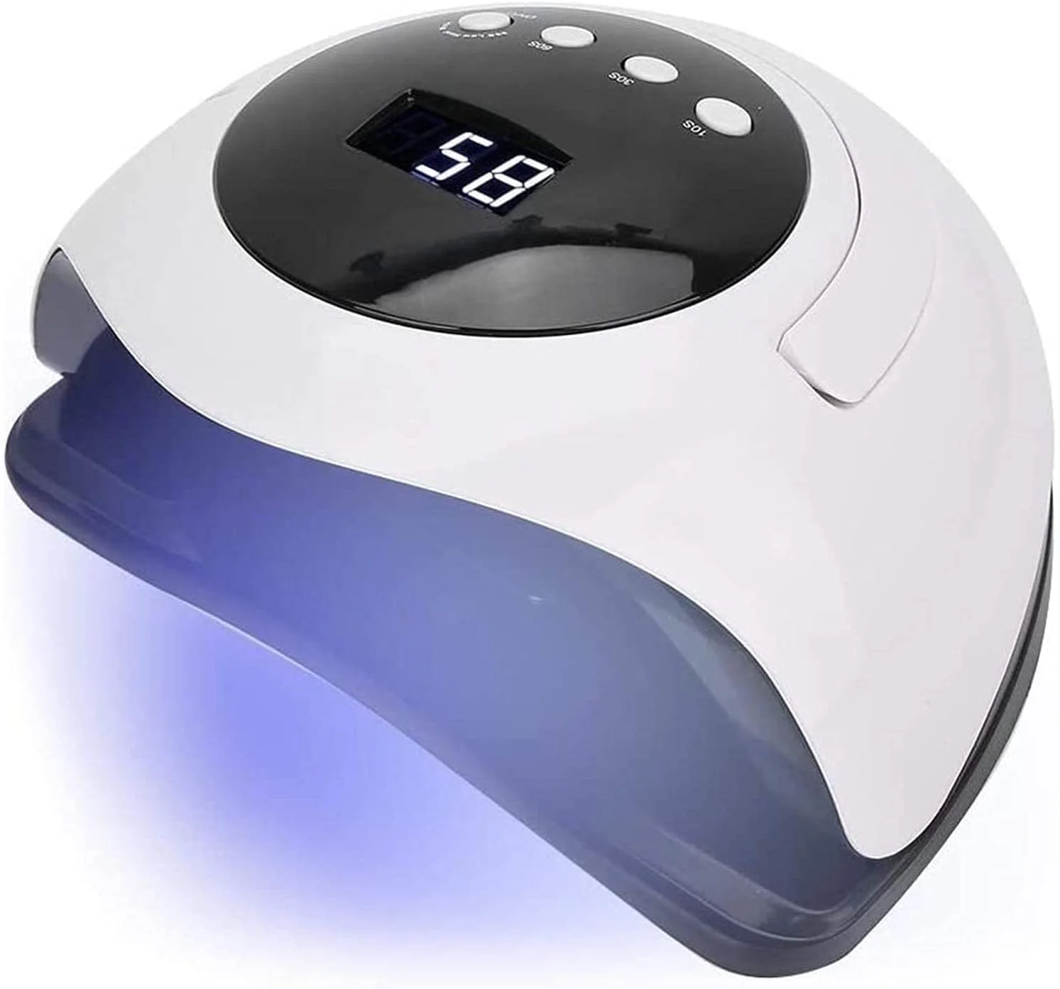 LED Nail Lamp, 168W Intelligent Nail Polish Dryer, LED Display Professional Gel Lamp Portable Handle Nail Curing Lamp Manicure Tools, with 4 Timer Setting