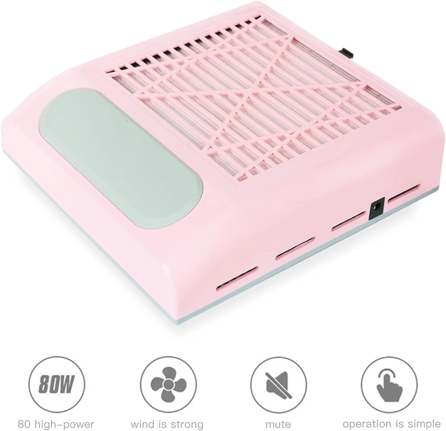 دستگاه جمع کننده گرد و غبار ناخن برای ناخن های اکریلیک، دستگاه مکش گرد و غبار ناخن 80 وات، ابزار سالن طراحی ناخن