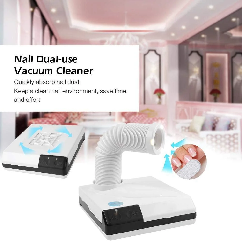 دستگاه جمع کننده گرد و غبار ناخن حرفه ای 40 وات، مکنده گرد و غبار ناخن برای مانیکور ایده آل برای سالن های ناخن (دوشاخه آمریکایی) (60 وات)