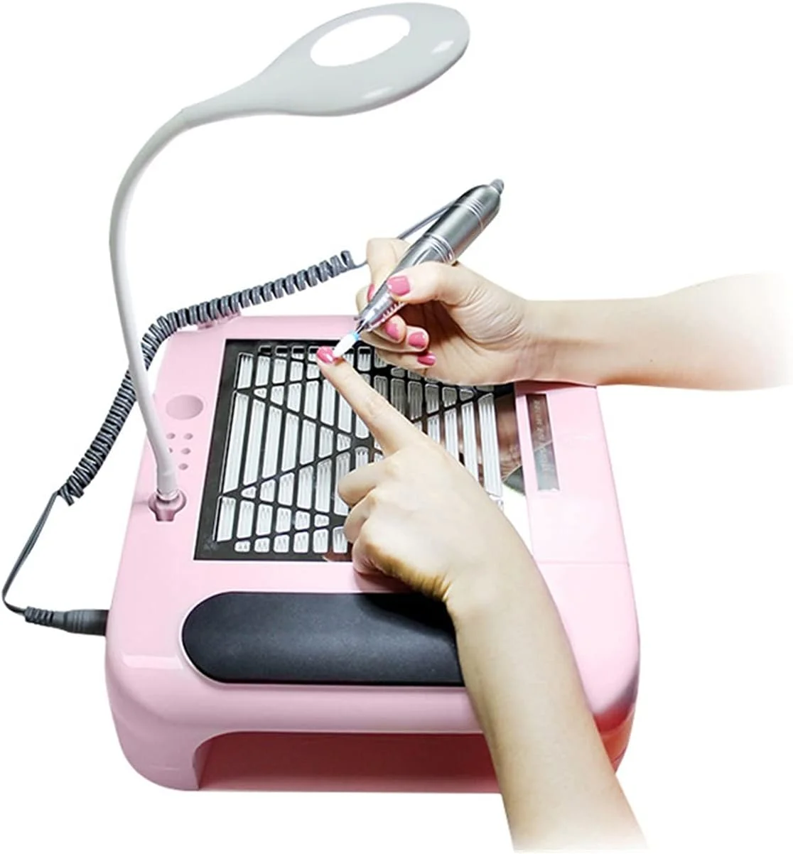 Nail Dust Collector Nail Dust Collector Polishing Machine Six-in-one Nail Lamp Vacuum Cleaner All-in-one Multi-Function Nail Tool for Manicure, Professional Nail Filter (Size : US)