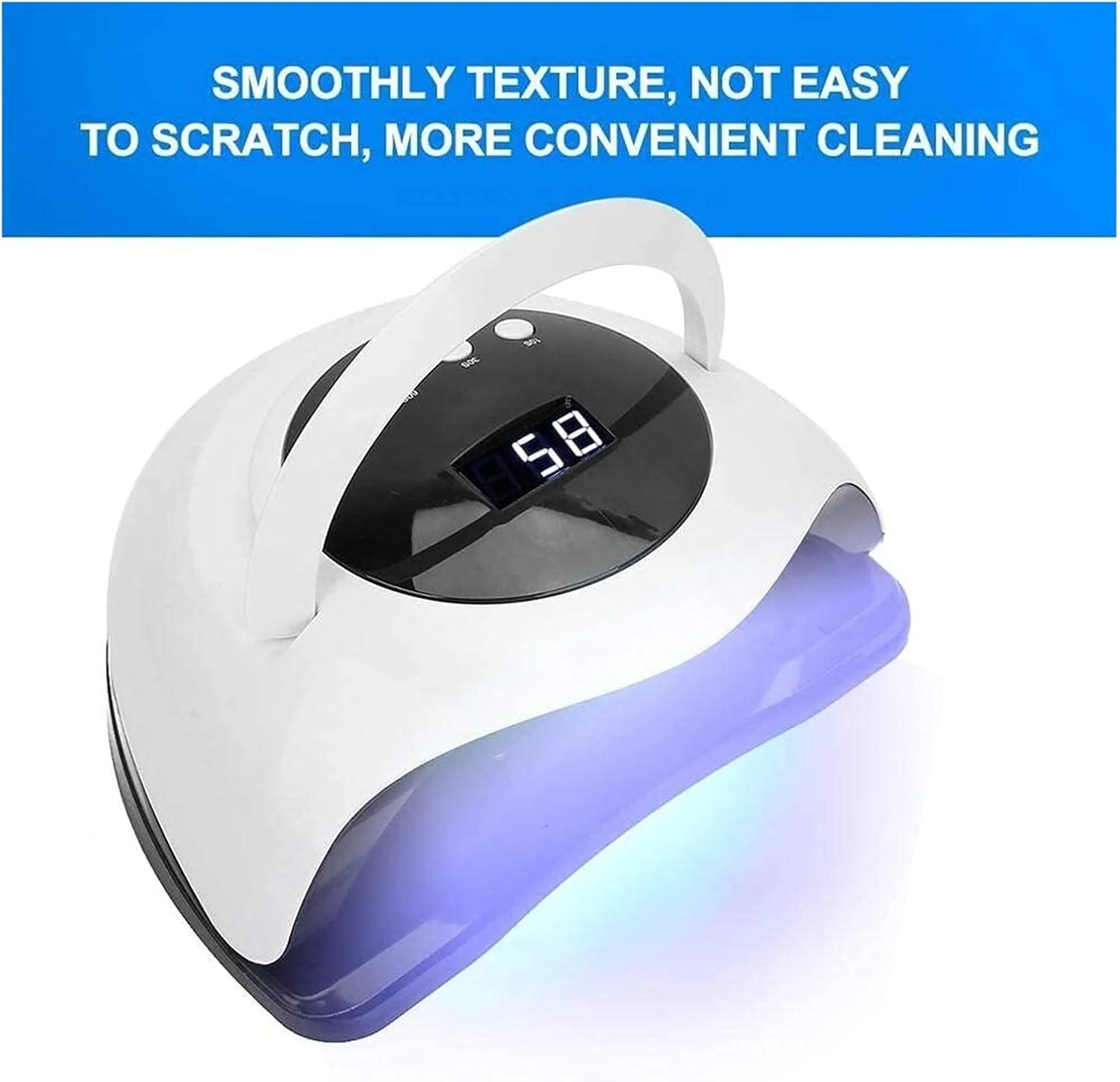 LED Nail Lamp, 168W Intelligent Nail Polish Dryer, LED Display Professional Gel Lamp Portable Handle Nail Curing Lamp Manicure Tools, with 4 Timer Setting